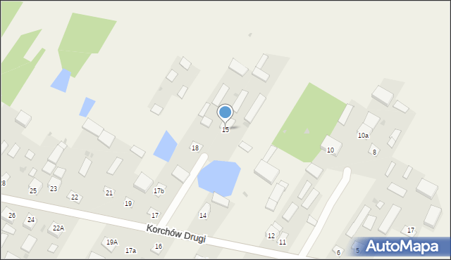 Korchów Drugi, Korchów Drugi, 15, mapa Korchów Drugi