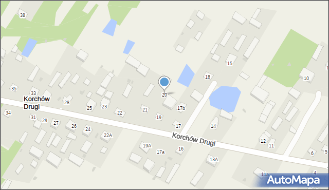 Korchów Drugi, Korchów Drugi, 20, mapa Korchów Drugi