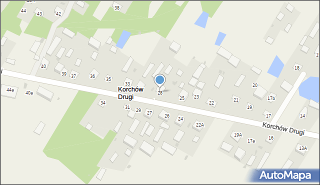 Korchów Drugi, Korchów Drugi, 28, mapa Korchów Drugi