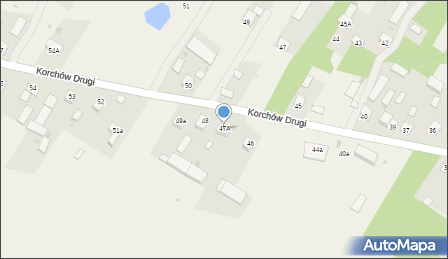 Korchów Drugi, Korchów Drugi, 47A, mapa Korchów Drugi