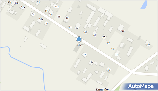 Korchów Pierwszy, Korchów Pierwszy, 63a, mapa Korchów Pierwszy