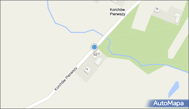 Korchów Pierwszy, Korchów Pierwszy, 74a, mapa Korchów Pierwszy