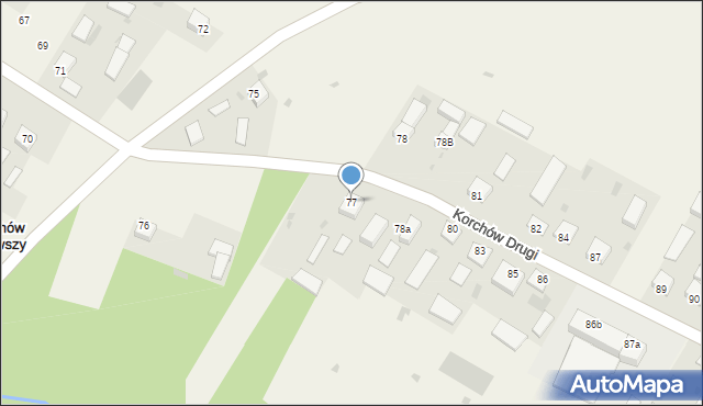 Korchów Pierwszy, Korchów Pierwszy, 77, mapa Korchów Pierwszy