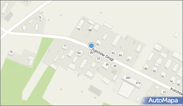 Korchów Pierwszy, Korchów Pierwszy, 80, mapa Korchów Pierwszy