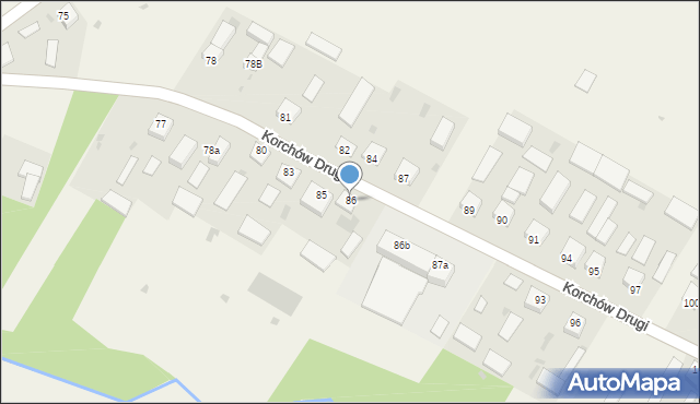 Korchów Pierwszy, Korchów Pierwszy, 86, mapa Korchów Pierwszy