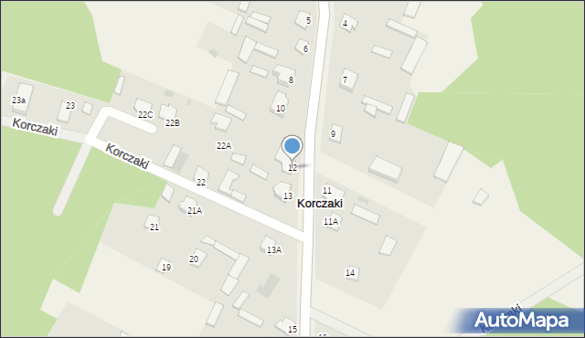 Korczaki, Korczaki, 12, mapa Korczaki