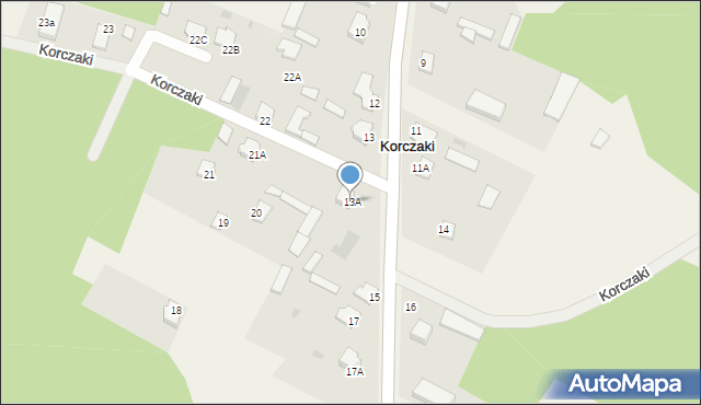 Korczaki, Korczaki, 13A, mapa Korczaki
