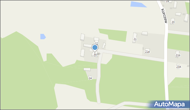 Korczew, Korczew, 23, mapa Korczew