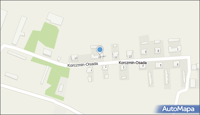 Korczmin-Osada, Korczmin-Osada, 12, mapa Korczmin-Osada