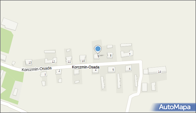 Korczmin-Osada, Korczmin-Osada, 9, mapa Korczmin-Osada