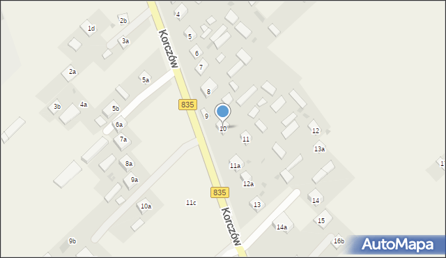 Korczów, Korczów, 10, mapa Korczów