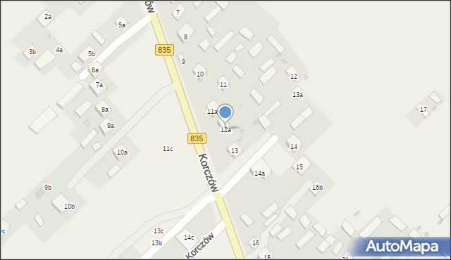 Korczów, Korczów, 12a, mapa Korczów