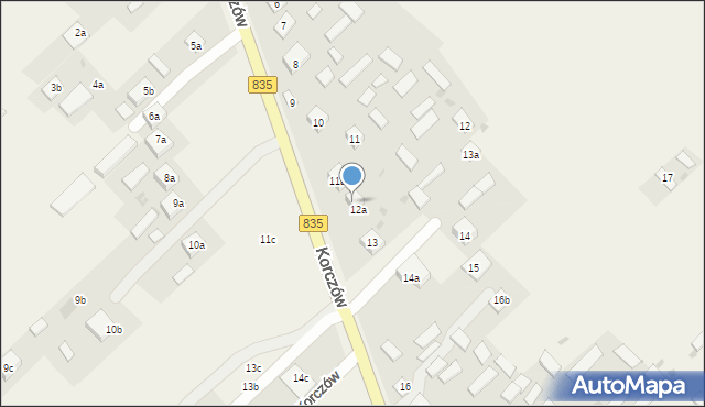 Korczów, Korczów, 12b, mapa Korczów