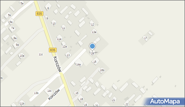 Korczów, Korczów, 14, mapa Korczów