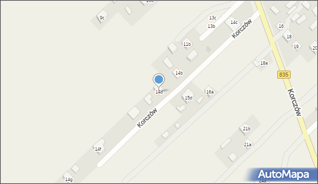 Korczów, Korczów, 14d, mapa Korczów