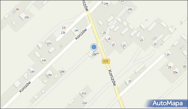 Korczów, Korczów, 18a, mapa Korczów