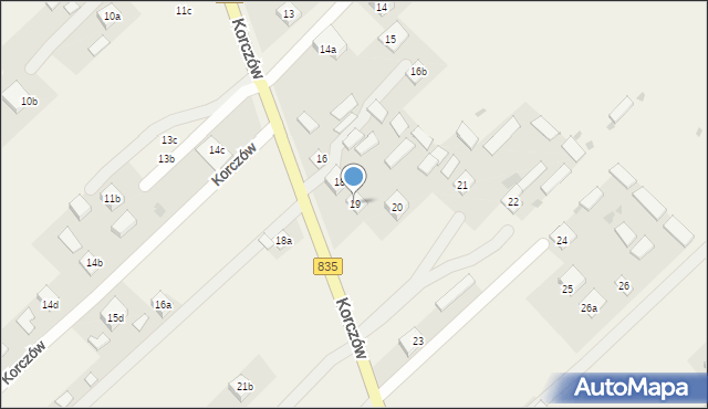 Korczów, Korczów, 19, mapa Korczów