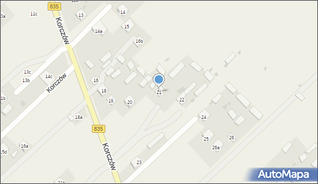 Korczów, Korczów, 21, mapa Korczów