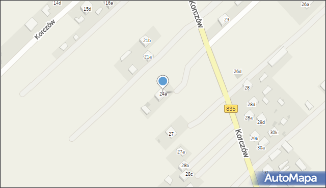 Korczów, Korczów, 24a, mapa Korczów