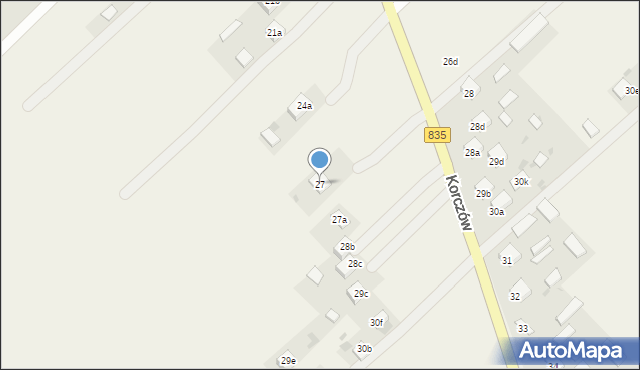 Korczów, Korczów, 27, mapa Korczów