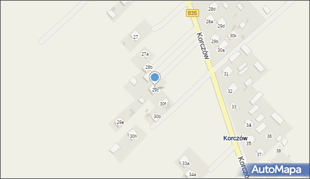 Korczów, Korczów, 29c, mapa Korczów