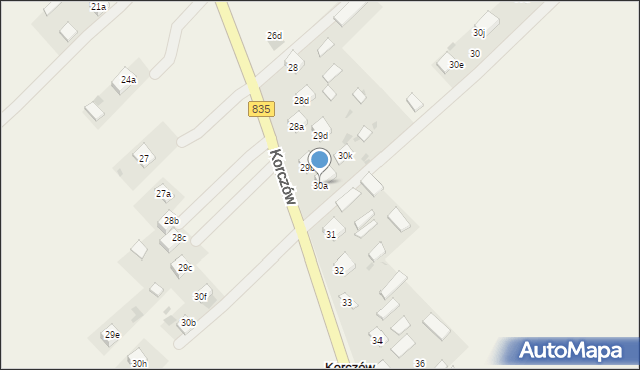 Korczów, Korczów, 30a, mapa Korczów