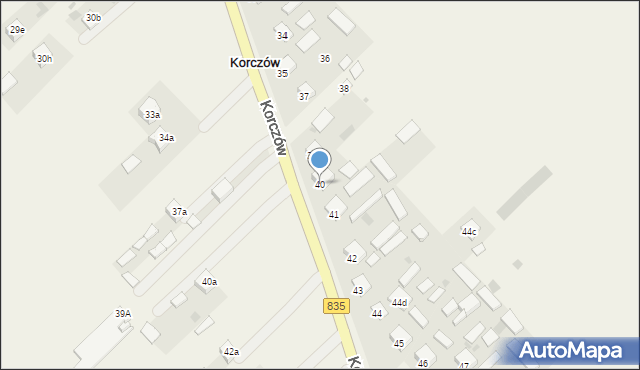 Korczów, Korczów, 40, mapa Korczów