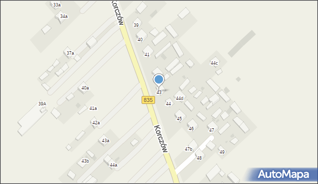 Korczów, Korczów, 43, mapa Korczów