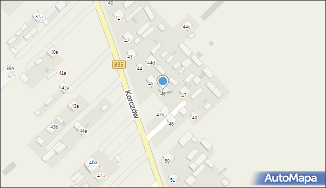 Korczów, Korczów, 46, mapa Korczów