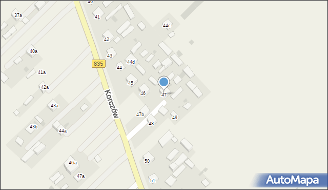 Korczów, Korczów, 47, mapa Korczów