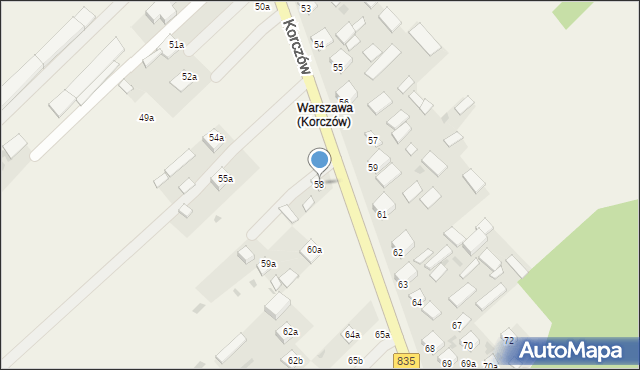 Korczów, Korczów, 58, mapa Korczów