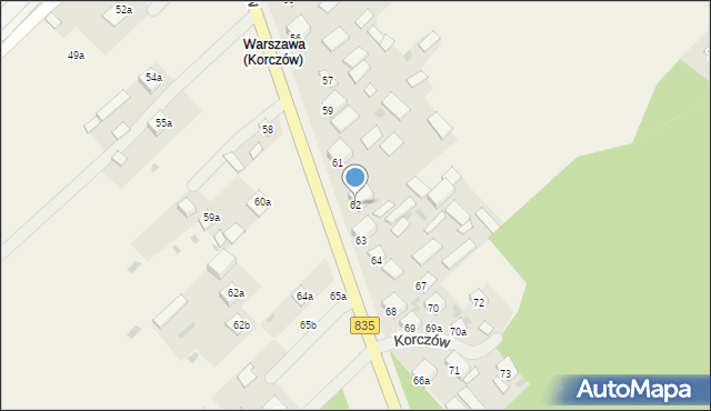Korczów, Korczów, 62, mapa Korczów