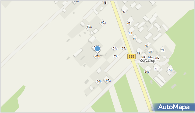 Korczów, Korczów, 62b, mapa Korczów