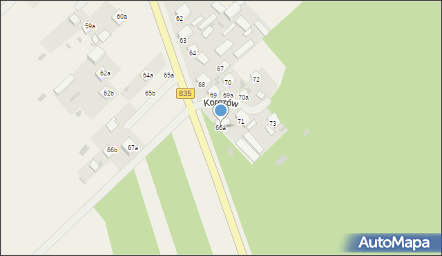 Korczów, Korczów, 66a, mapa Korczów