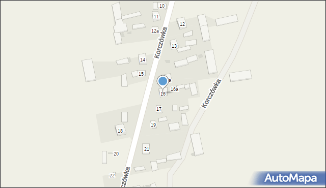 Korczówka, Korczówka, 16, mapa Korczówka