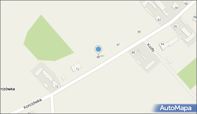 Korczówka, Korczówka, 69, mapa Korczówka