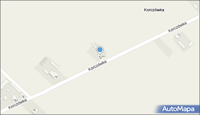 Korczówka, Korczówka, 74, mapa Korczówka