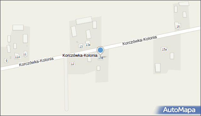 Korczówka-Kolonia, Korczówka-Kolonia, 13B, mapa Korczówka-Kolonia