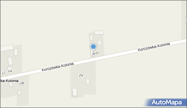 Korczówka-Kolonia, Korczówka-Kolonia, 16, mapa Korczówka-Kolonia