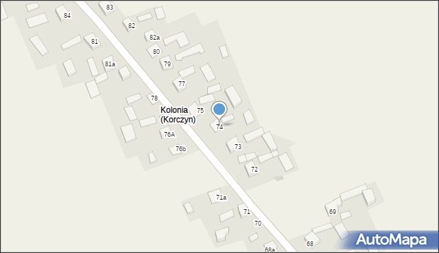 Korczyn, Korczyn, 74, mapa Korczyn