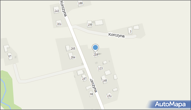 Korczyna, Korczyna, 219, mapa Korczyna