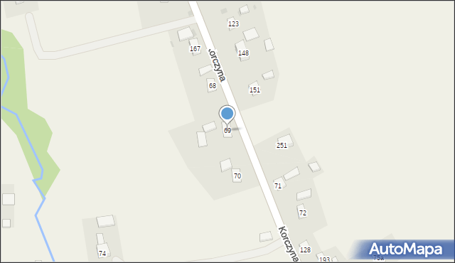 Korczyna, Korczyna, 69, mapa Korczyna