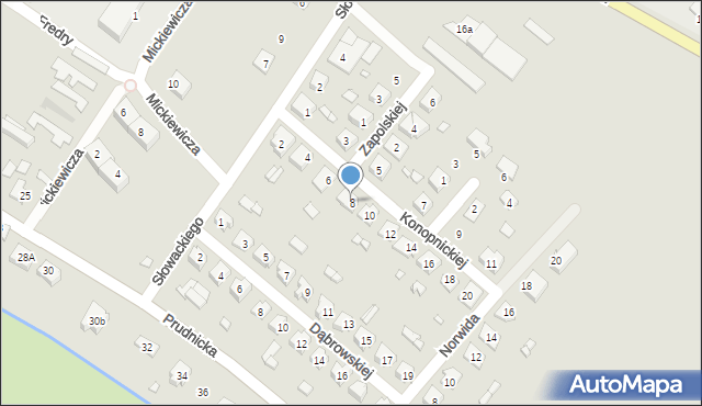 Korfantów, Konopnickiej Marii, 8, mapa Korfantów