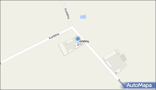 Korkliny, Korkliny, 16, mapa Korkliny