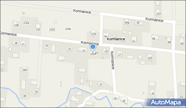Kormanice, Kormanice, 101A, mapa Kormanice