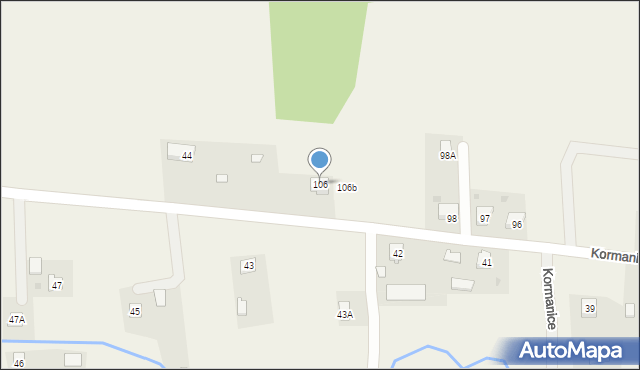 Kormanice, Kormanice, 106, mapa Kormanice