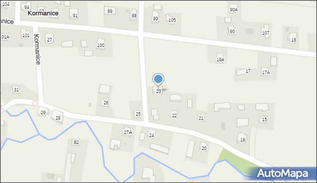 Kormanice, Kormanice, 23a, mapa Kormanice