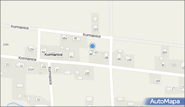 Kormanice, Kormanice, 89, mapa Kormanice