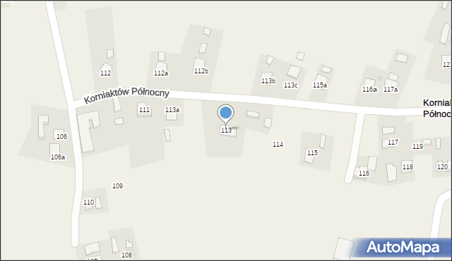 Korniaktów Północny, Korniaktów Północny, 113, mapa Korniaktów Północny