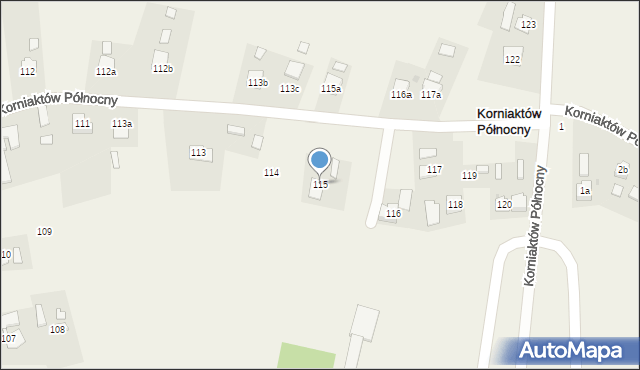 Korniaktów Północny, Korniaktów Północny, 115, mapa Korniaktów Północny